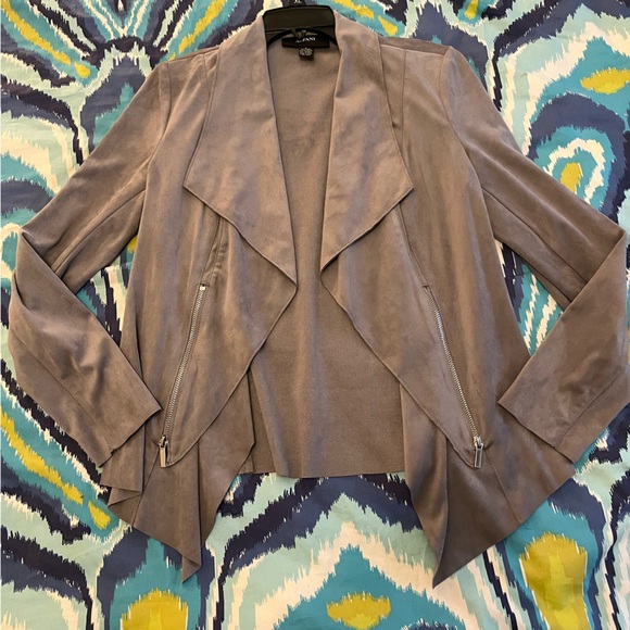 Suede Zipper Blazer - Picture 1 of 5
